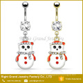 China Latest Design Christmas Tree Silver Gold Dangle Navel Belly Ring